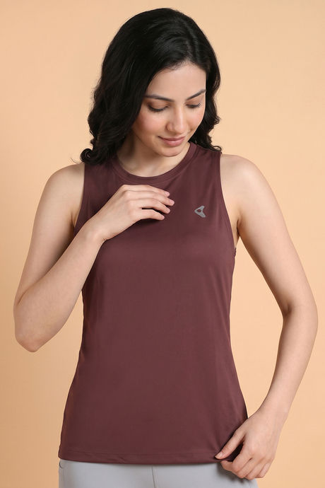 Zelocity Quick Dry Contour Tank Top - Friar Brown — image 4